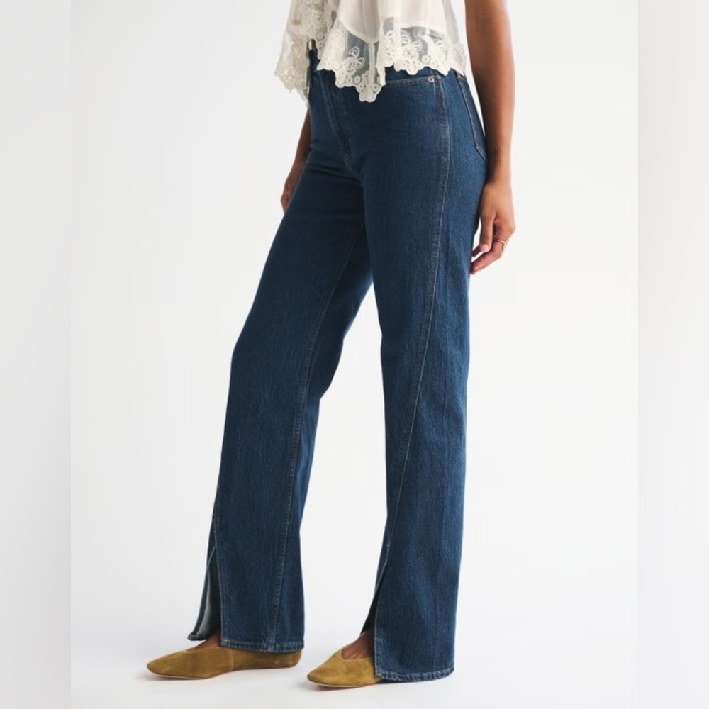 Abercrombie and fitch curve love vent hem 90s relaxed jeans 29 - Picture 5 of 14